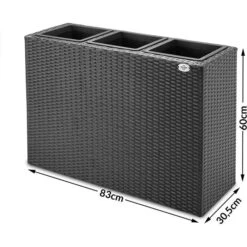Deuba Pflanzkasten Sichtschutz-Pflanzkübel Schwarz, 83 X 30,5 X 60 Cm, Rechteckig, Polyrattangeflecht -DEUDORFF Geschäft 0e5fe0959c25a3bc80a4b125ecf817b5d3fd48aa pflanzkasten deuba sichtschutz pflanzkuebel schwarz