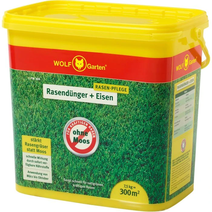 Wolf-Garten L-PM 300 Rasendünger, Extra Eisen, 7,5 Kg Für 300m² 3 Wolf-Garten L-PM 300 Rasendünger, Extra Eisen, 7,5 Kg Für 300m²