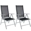 CASARIA Gartenstuhl Bern 105653, Kunststoff, Hochlehner,verstellbar,schwarz,klappbar,2 Stück