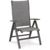 BEST Gartenstuhl Varese, Stoff, Hochlehner, Verstellbar, Anthrazit, Klappbar