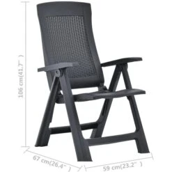 VidaXL Gartenstuhl 48761, Kunststoff, Hochlehner,verstellbar,anthrazit,klappbar,2 Stück -DEUDORFF Geschäft 9f7793d15ae4efb2e63096390590f3cb926d9bc7 gartenstuhl vidaxl 48761 kunststoff