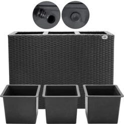 Deuba Pflanzkasten Sichtschutz-Pflanzkübel Schwarz, 83 X 30,5 X 60 Cm, Rechteckig, Polyrattangeflecht -DEUDORFF Geschäft a041cb3b8326a298e4b0bac19e267da79ca829b5 pflanzkasten deuba sichtschutz pflanzkuebel schwarz